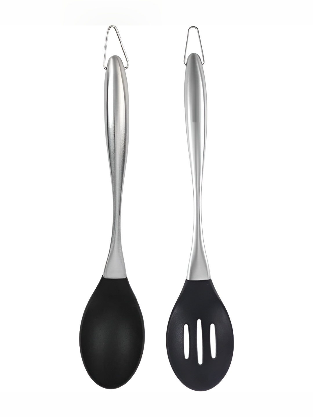 

Baskety Black & Silver-Toned 2 Pieces Serving Spoon With Cooking Spoon