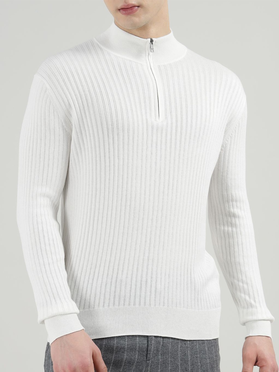 

HACKETT LONDON Men Ribbed Pullover, Off white