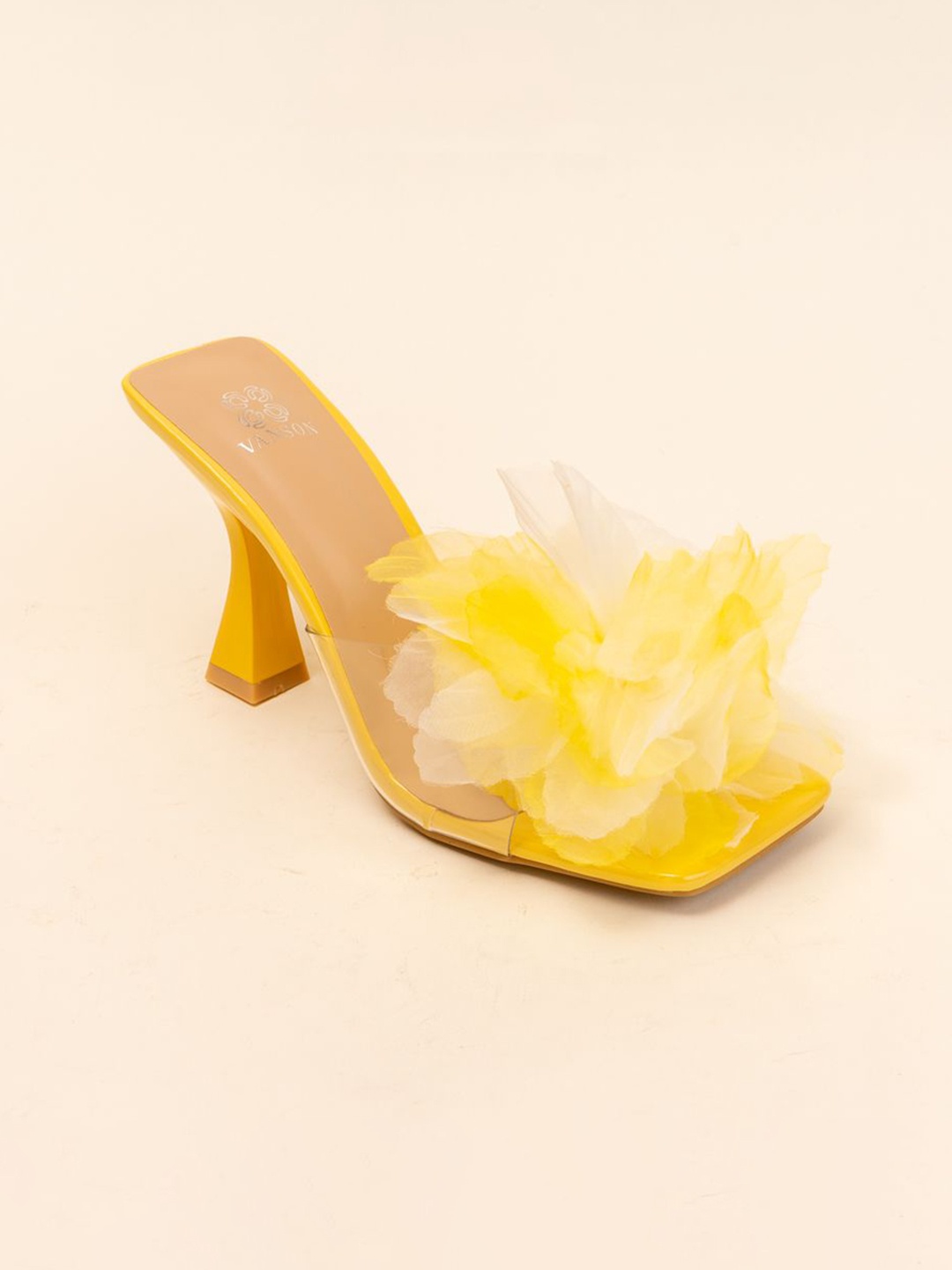 

VANSON SHOES Slim Heeled Sandals, Yellow