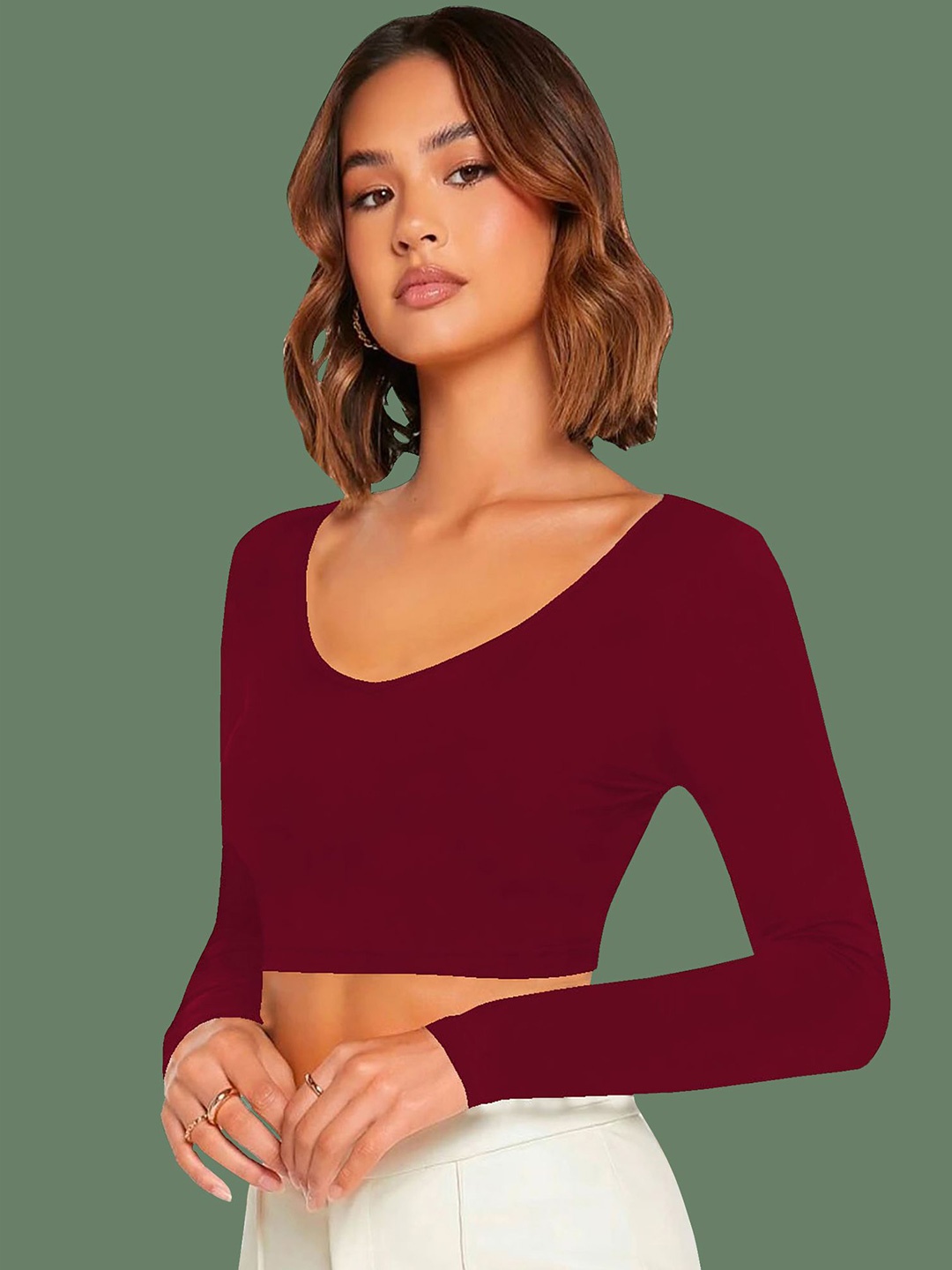 

Dream Beauty Fashion Crop Top, Maroon
