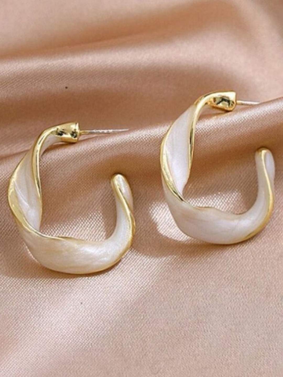 

Celestique Contemporary Half Hoop Earrings, Gold