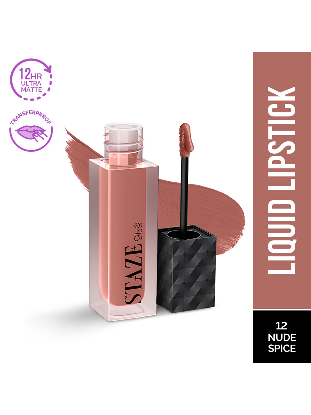 

STAZE 9to9 Lips Don't Lie Matte Transferproof Liquid Lipstick 4 ml - Nude Spice 12
