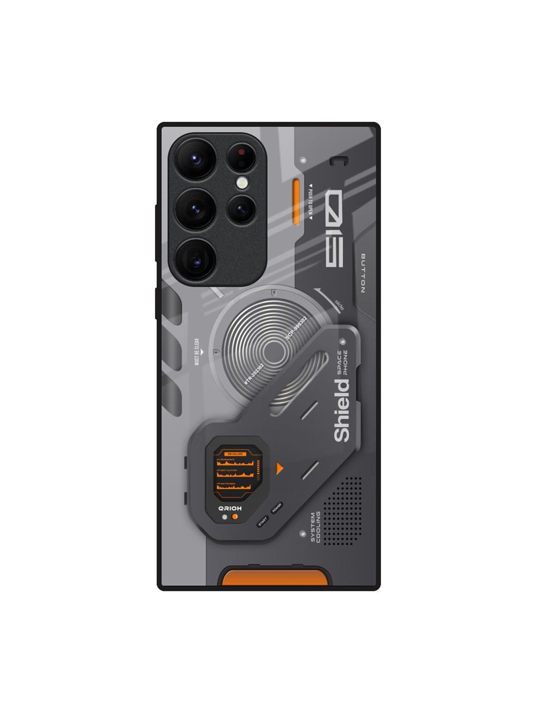 

QRIOH Tech Lifestyle Printed Samsung Galaxy S22 Ultra Back Case, Grey
