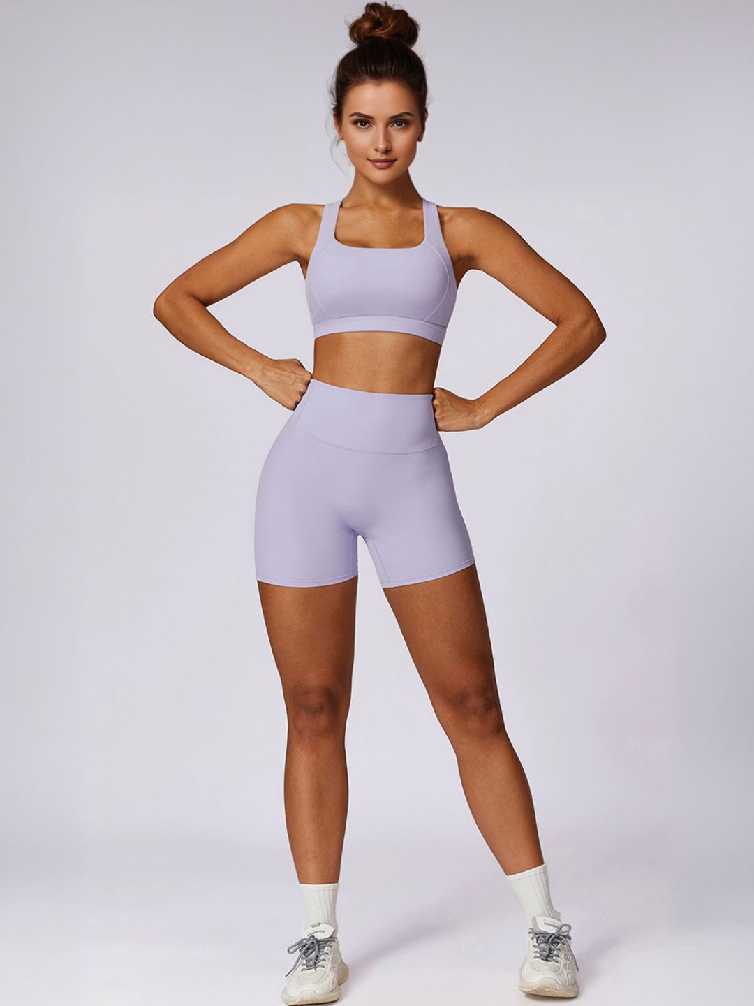 

StyleCast Women Skinny Fit Mid-Rise Shorts, Lavender