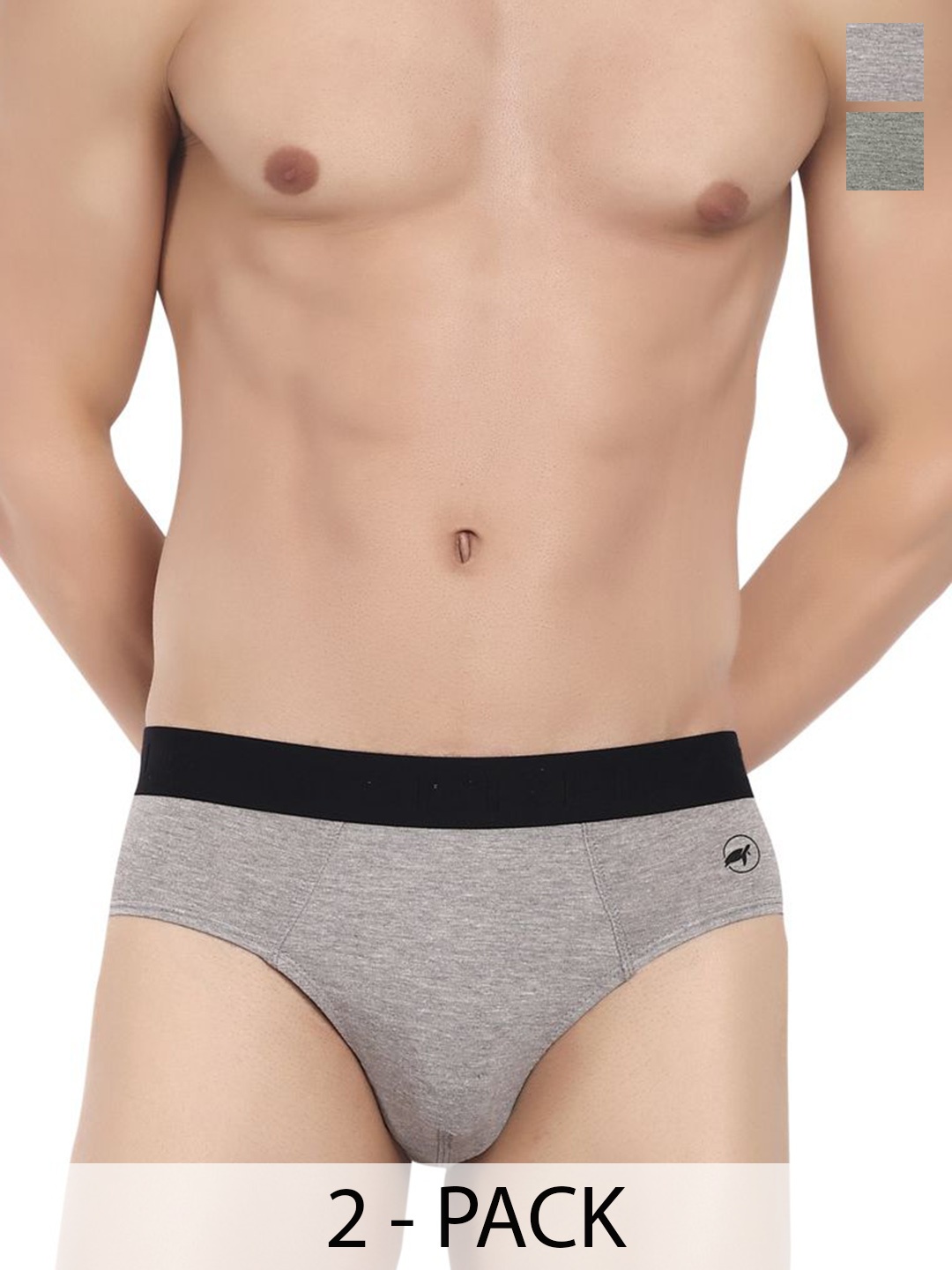 

LOGGERHEAD Pack Of 2 Cotton Hipster Briefs LHFB004-Anthra-DarkGrey, Grey