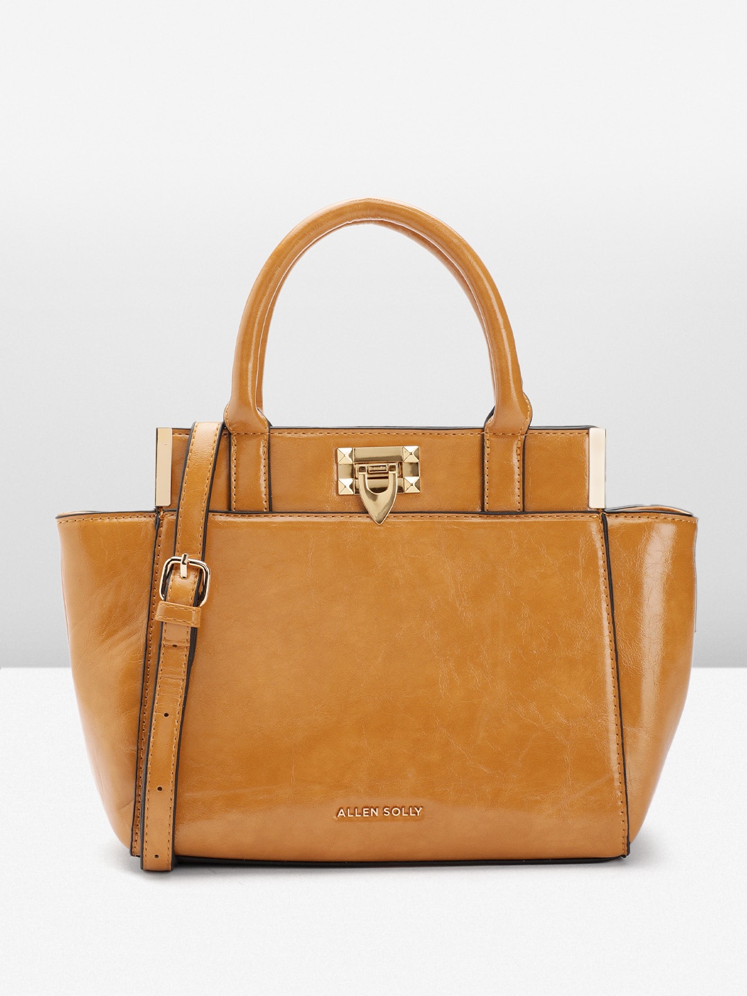 

Allen Solly Structured Handheld Bag, Camel brown