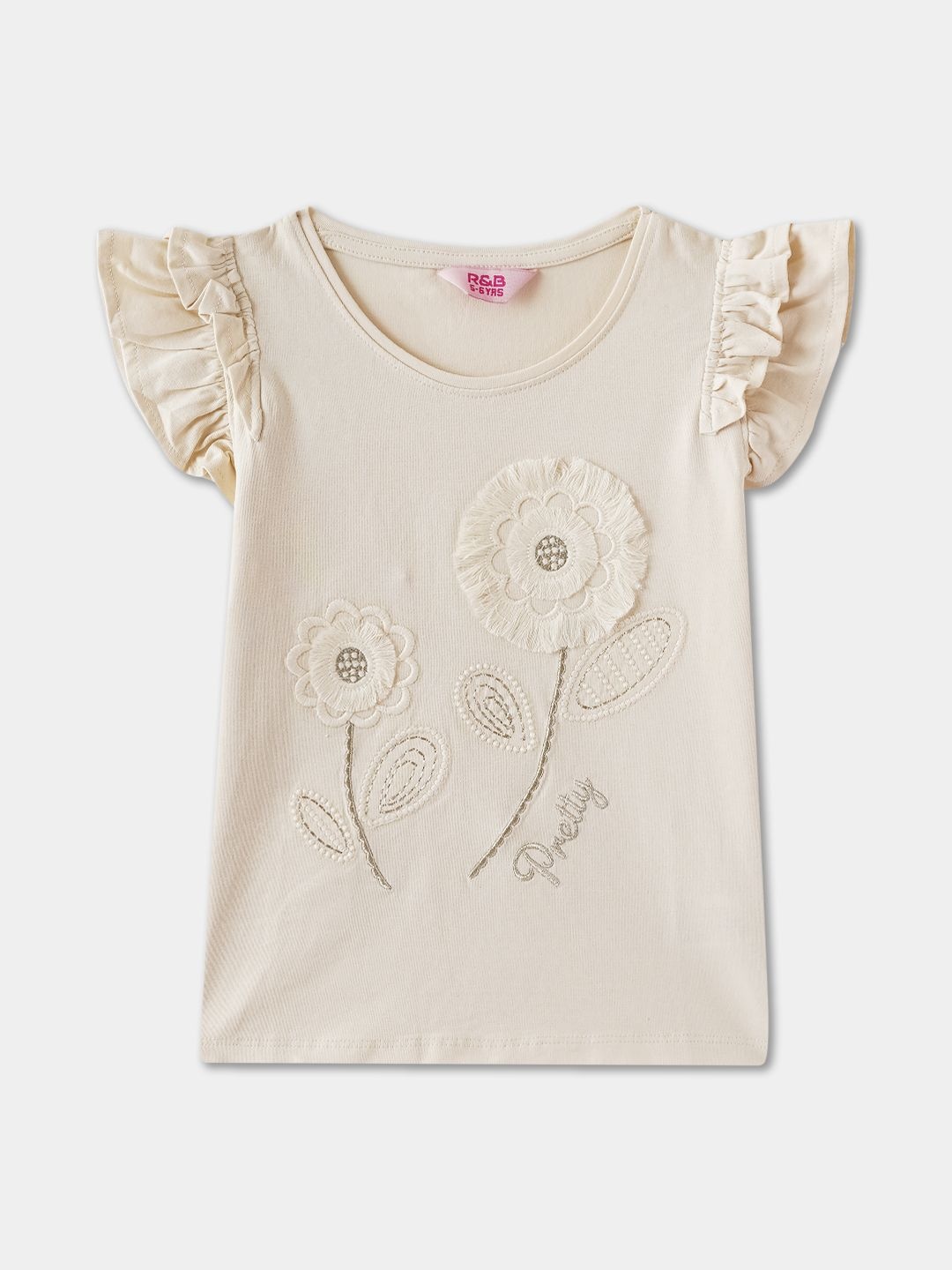 

R&B Print Cotton Top, Beige