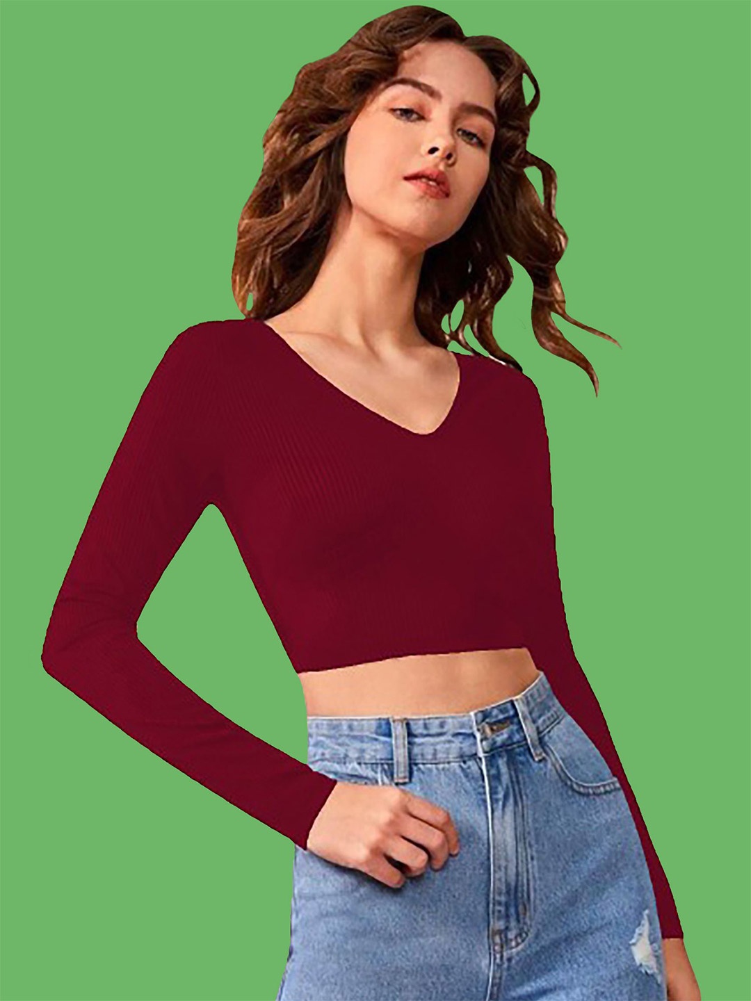 

Dream Beauty Fashion Crop Top, Maroon