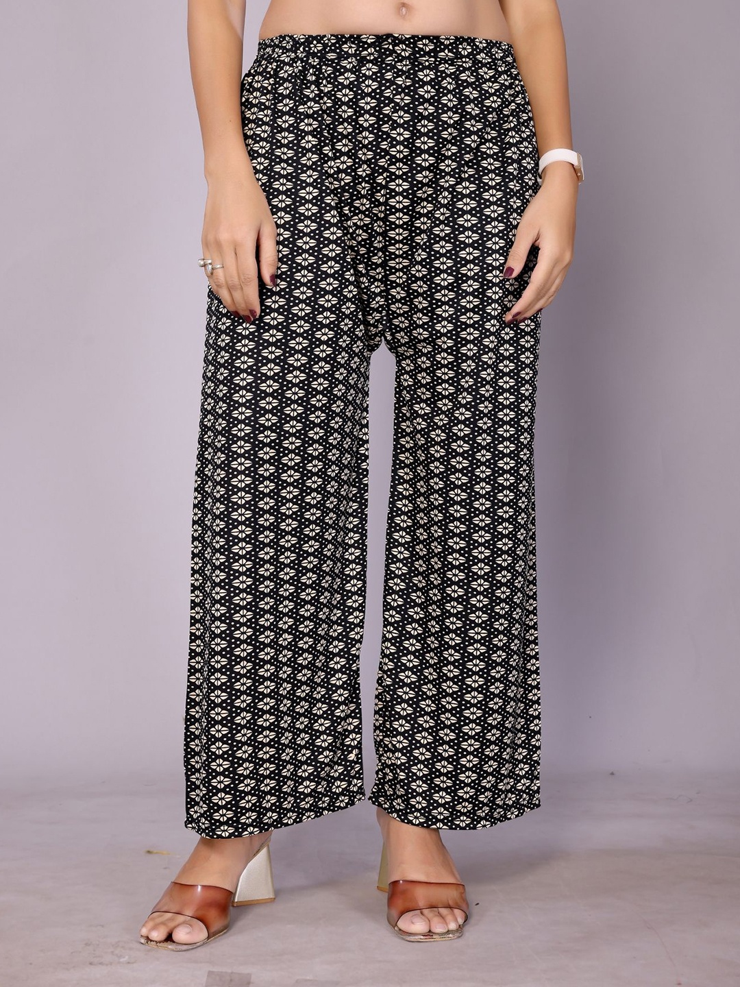 

vj fashion Women Printed Palazzos, Beige