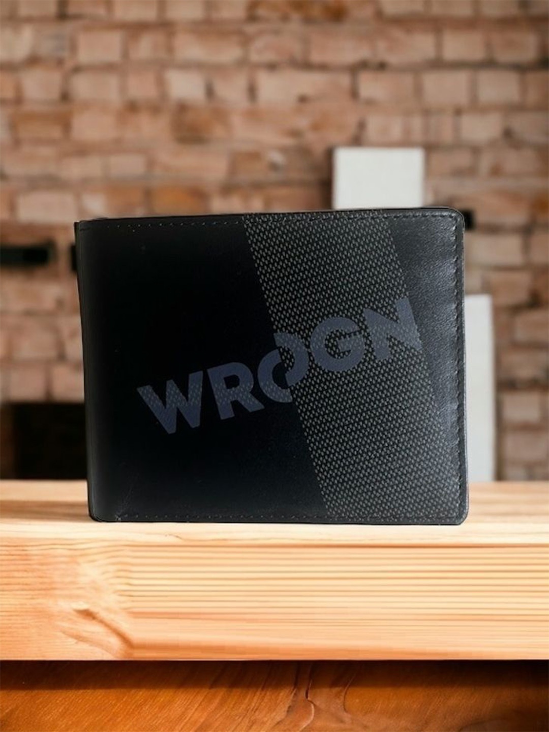 

WROGN Men Leather Two Fold Wallet, Black