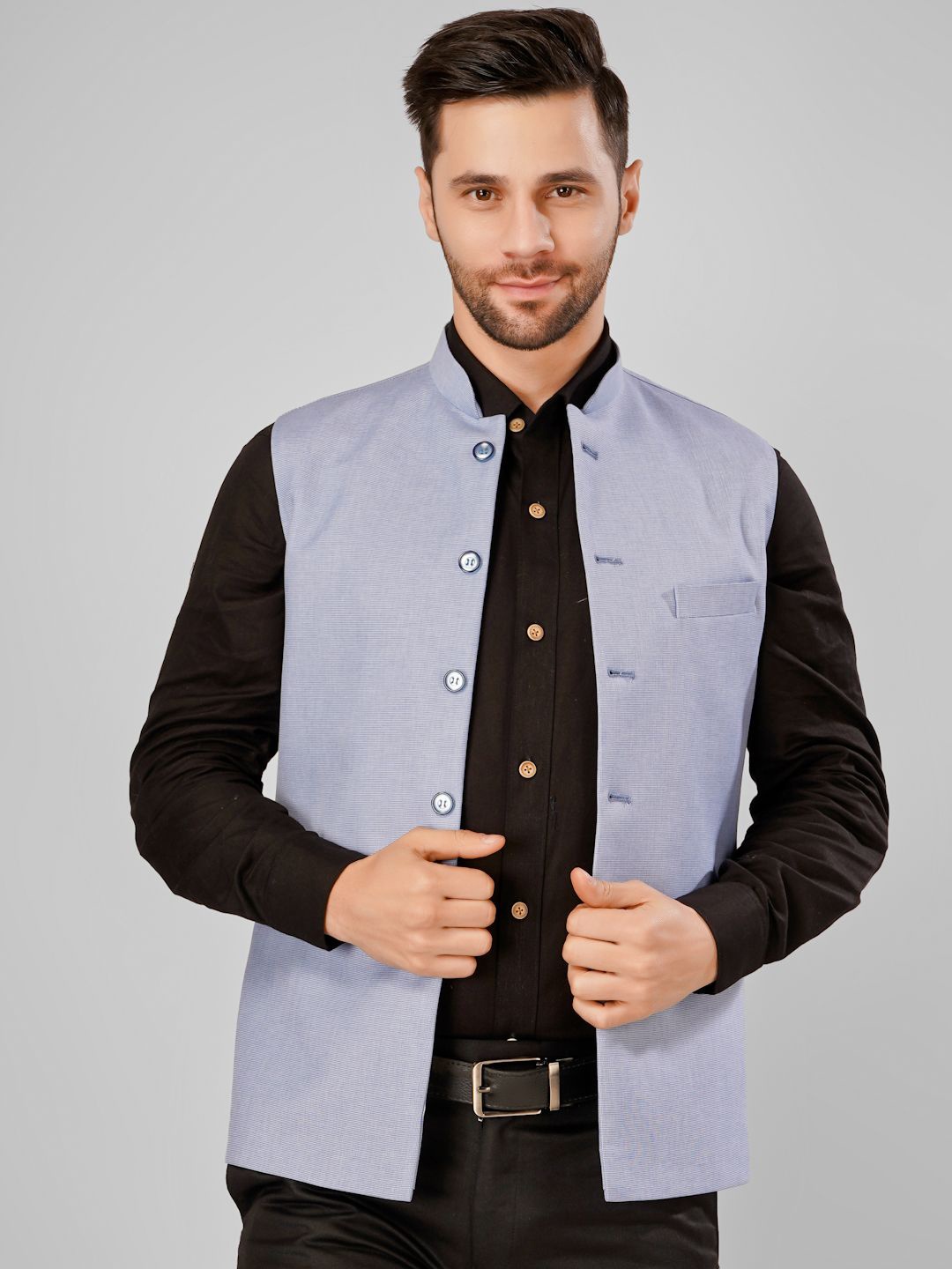 

Wintage Men Nehru Jacket, Blue
