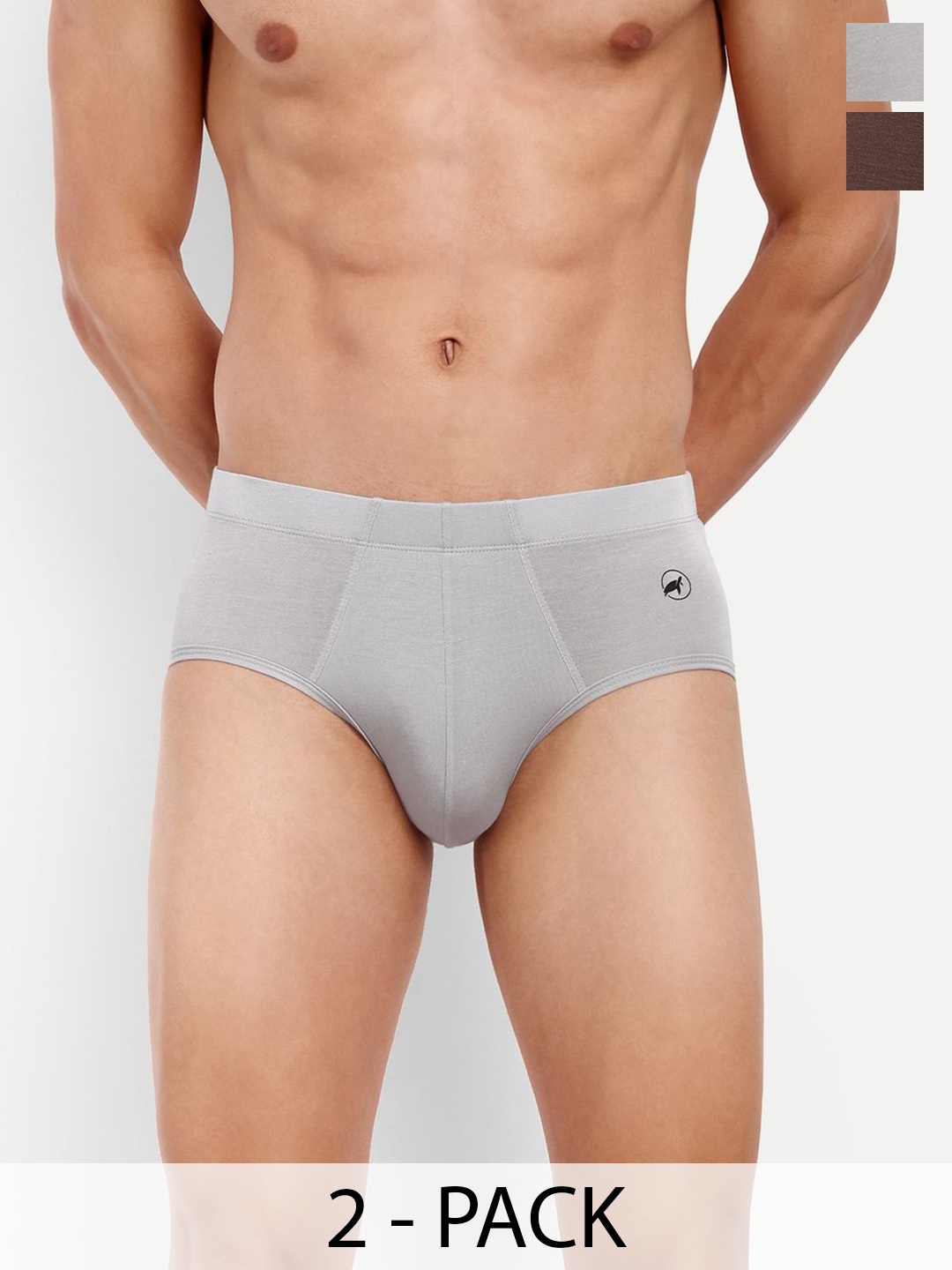 

LOGGERHEAD Pack Of 2 Cotton Hipster Briefs LHIB012-Grey-Brown