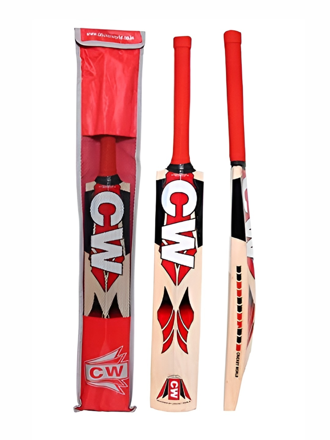

CW Kashmir Willow Cricket Bat, Red