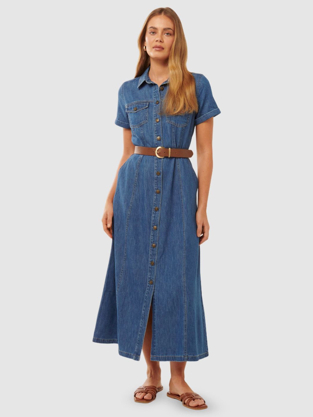 

Forever New Women A-Line Midi Dress, Blue