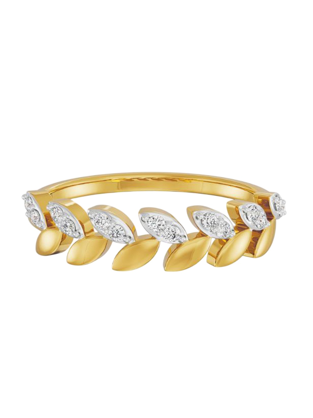 

Emori 18 Kt Gold Leafy Crown 0.12 ct Diamond Ring 2.5gm, Yellow