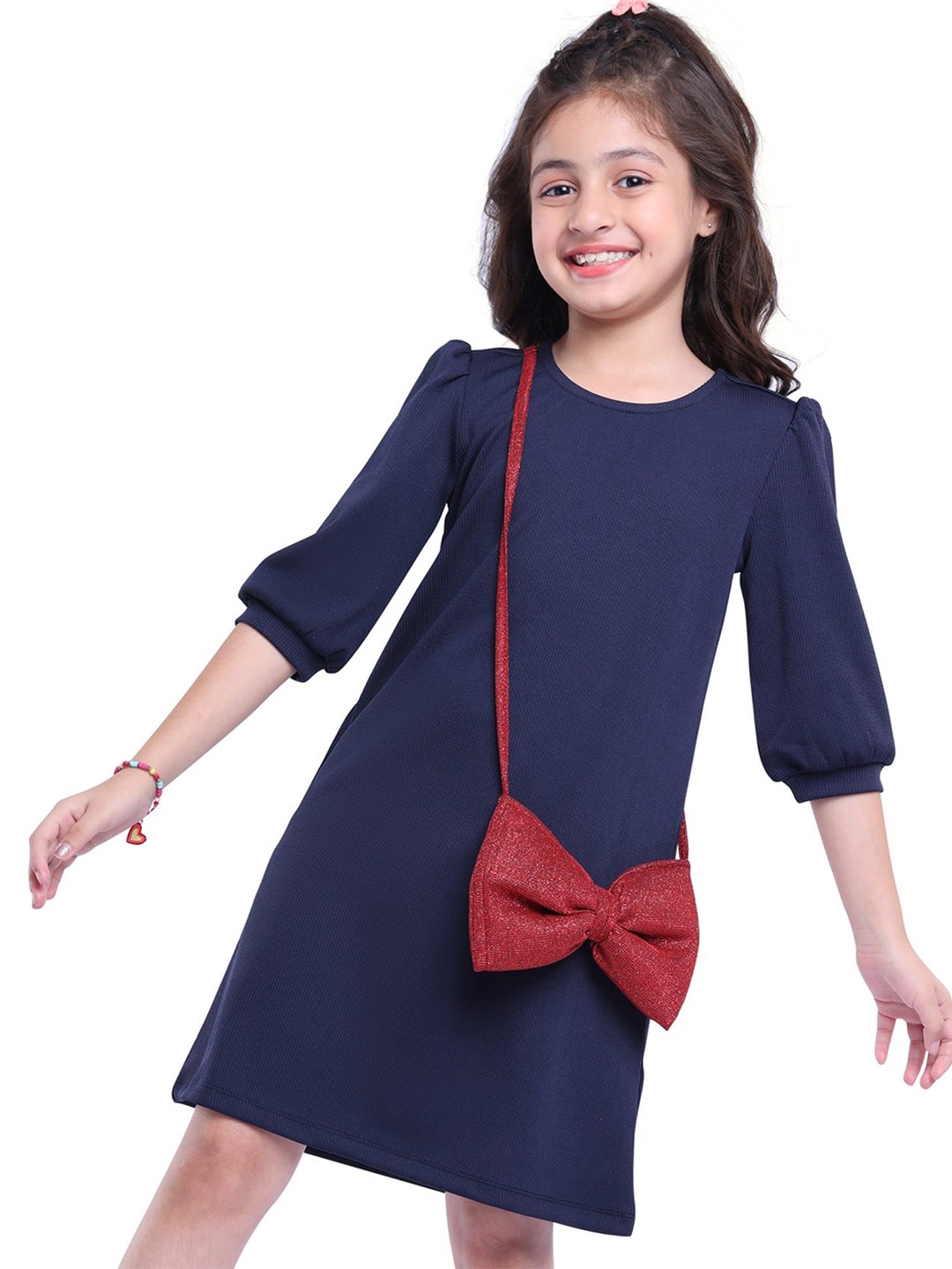 

Hola Bonita Girls A-Line Dress, Navy blue