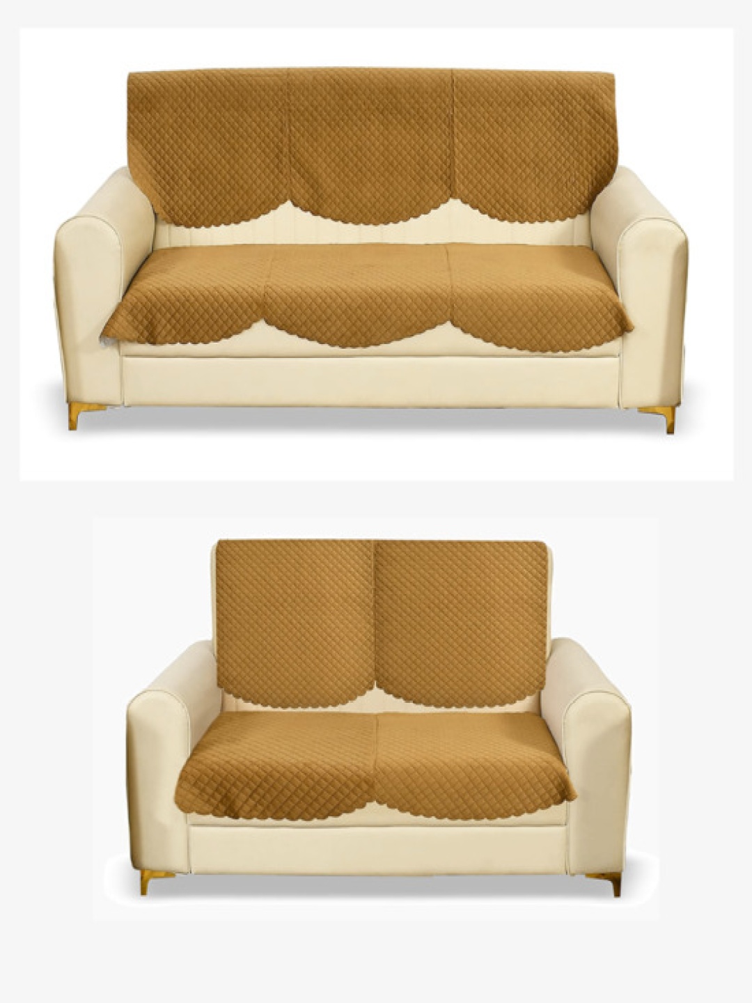 

Fashion Throw Gold-Toned 4 Pieces Velvet 5 Seater Sofa Covers