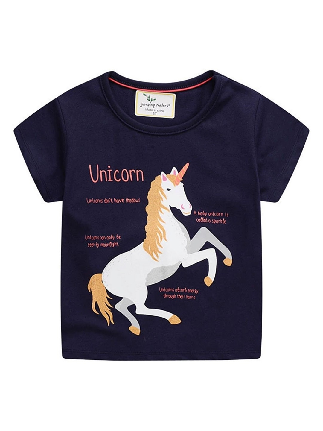 

LULU & SKY Girls Typography Printed T-shirt, Blue