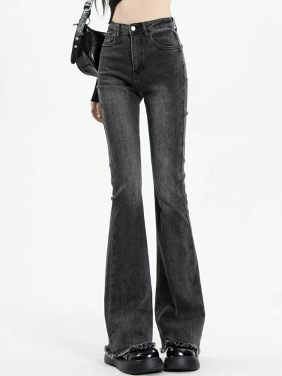 

StyleCast Women Slim Fit High-Rise Light Fade Jeans, Grey