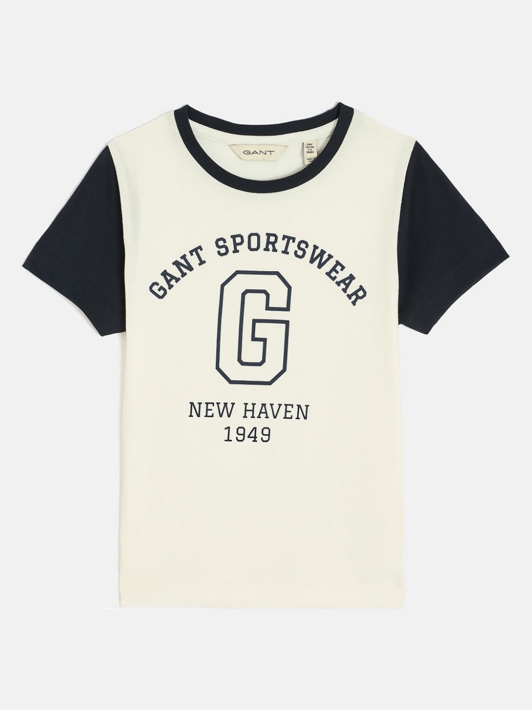 

GANT Boys Typography Printed Pure Cotton Raw Edge T-shirt, Off white