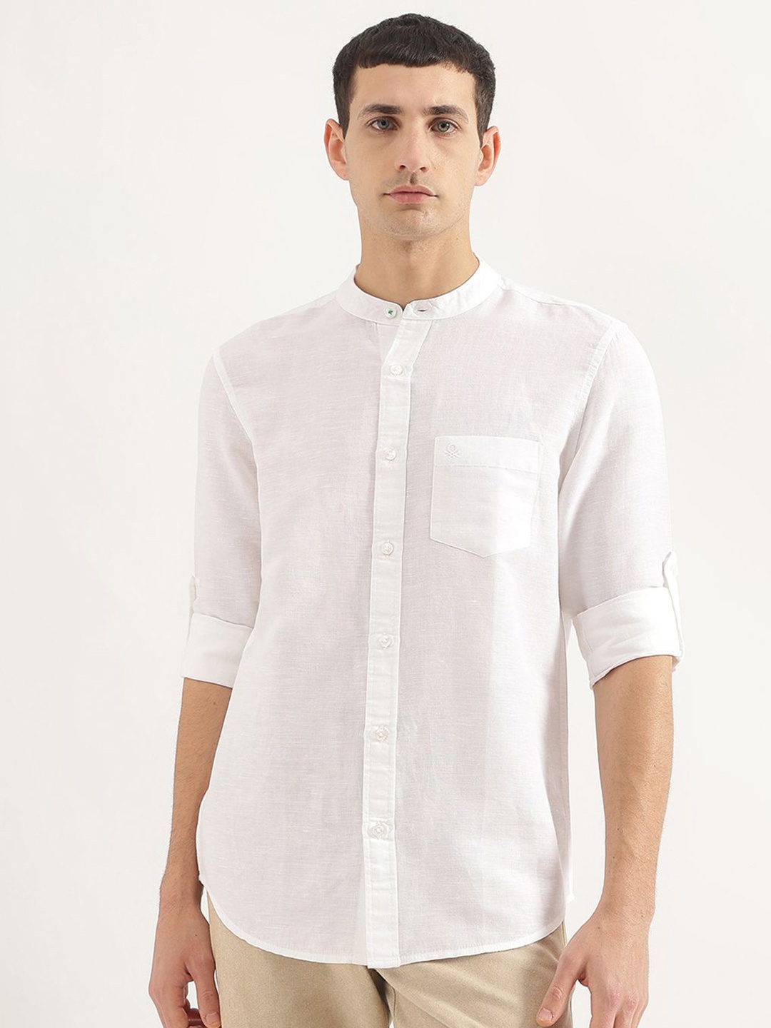 

United Colors of Benetton Men Opaque Casual Shirt, White