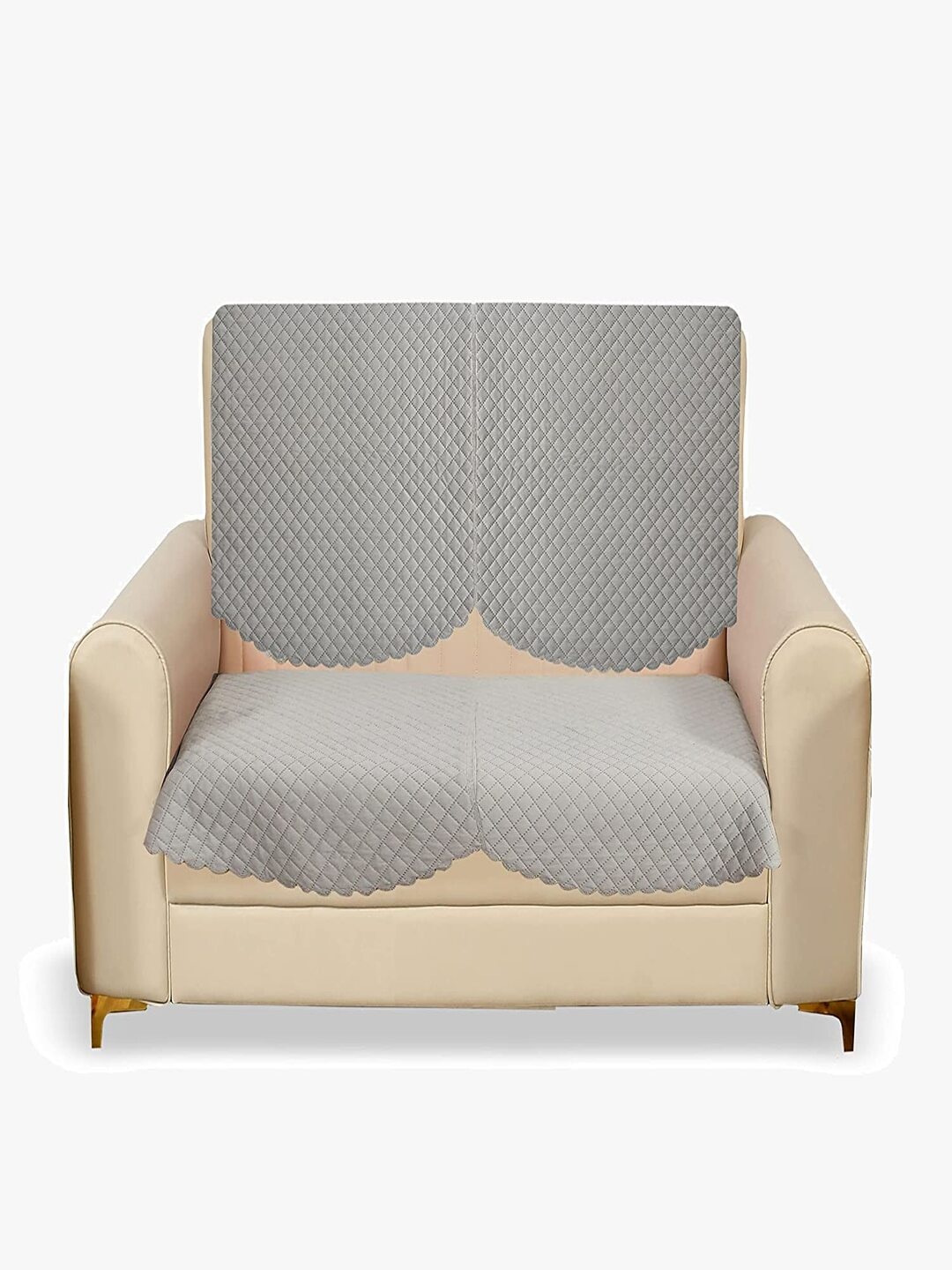 

Fashion Throw Grey 2 Pieces Velvet 2 Seater Sofa Covers