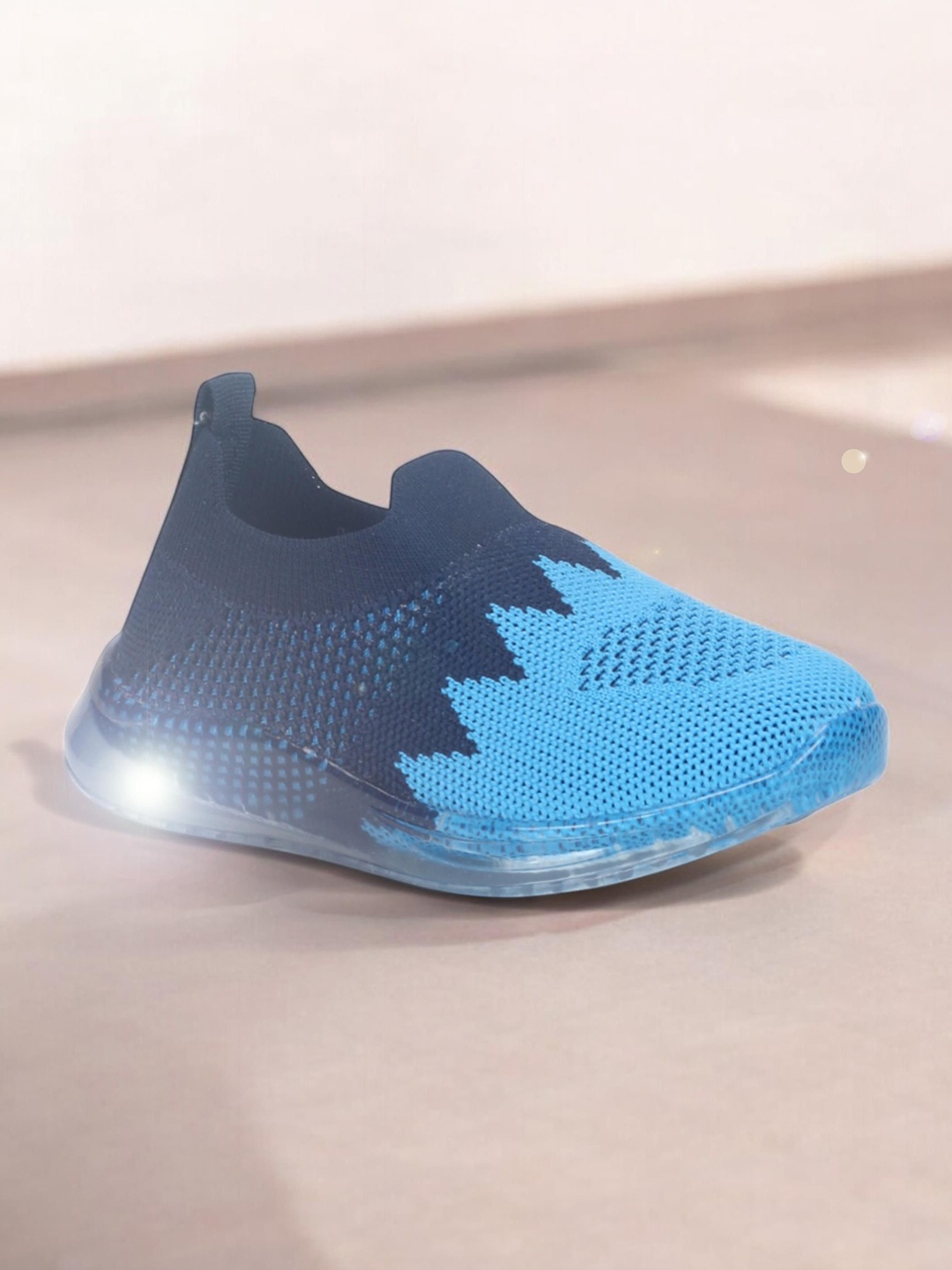 

Lil Lollipop Kids Lightweight Colourblocked LED Slip-On Sneakers, Navy blue