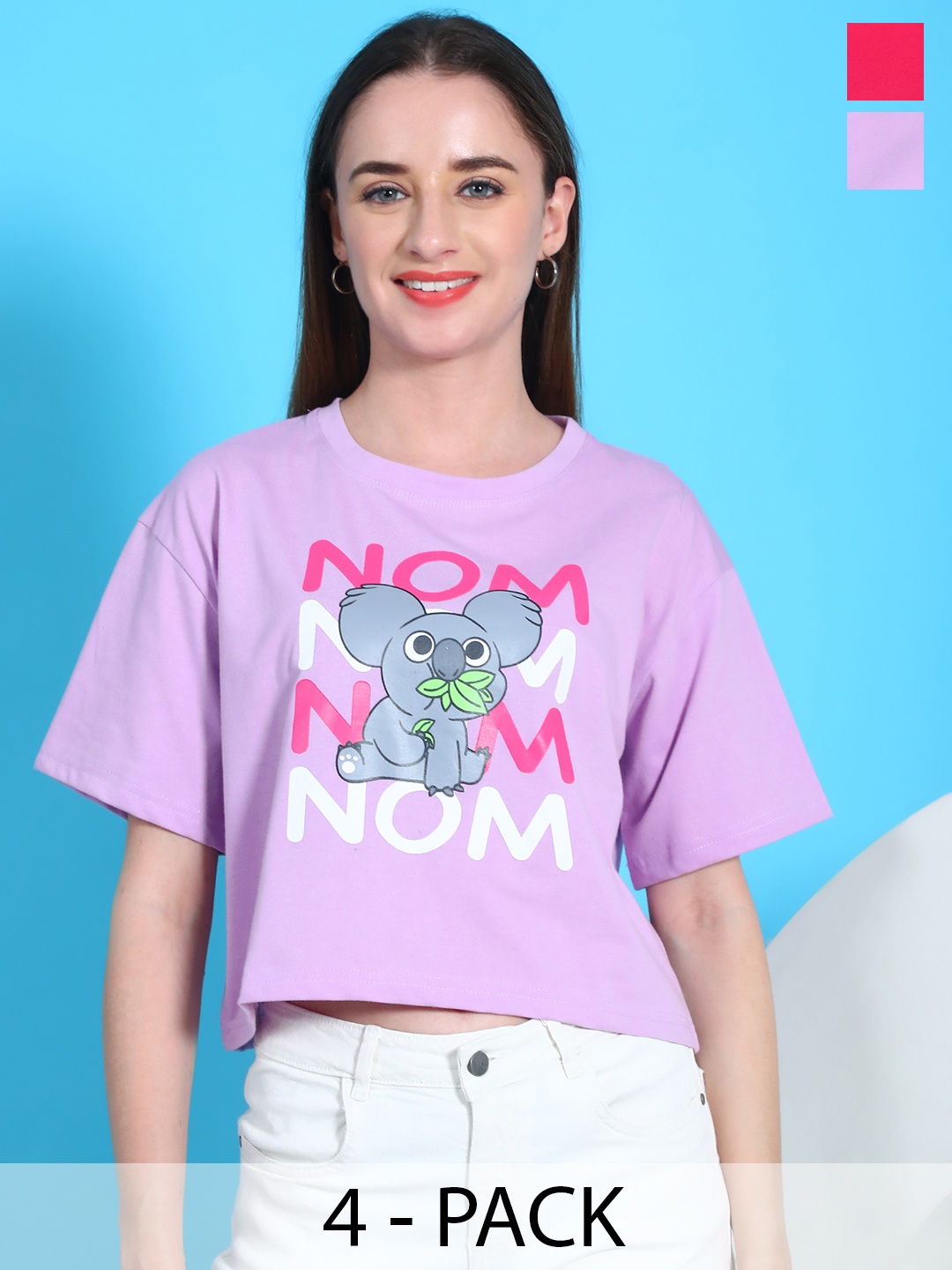 

Dreambe Women Typography 2 Wonder Woman Printed Fusion Applique T-shirt, Multi