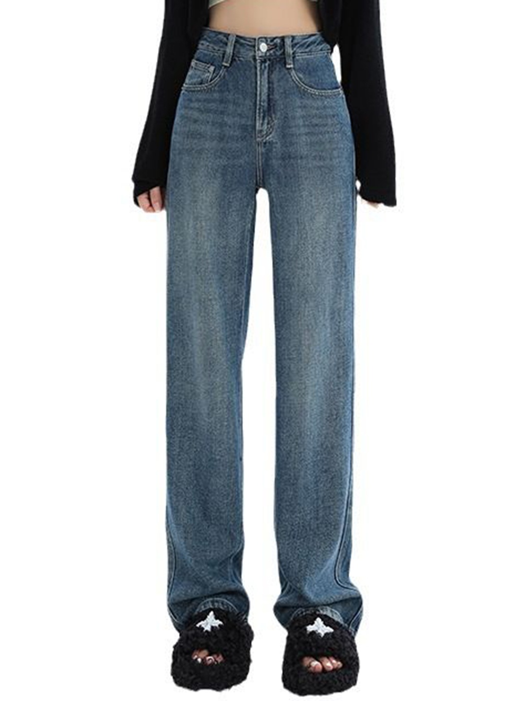 

DressBerry Women Straight Fit High-Rise Light Fade Jeans, Blue