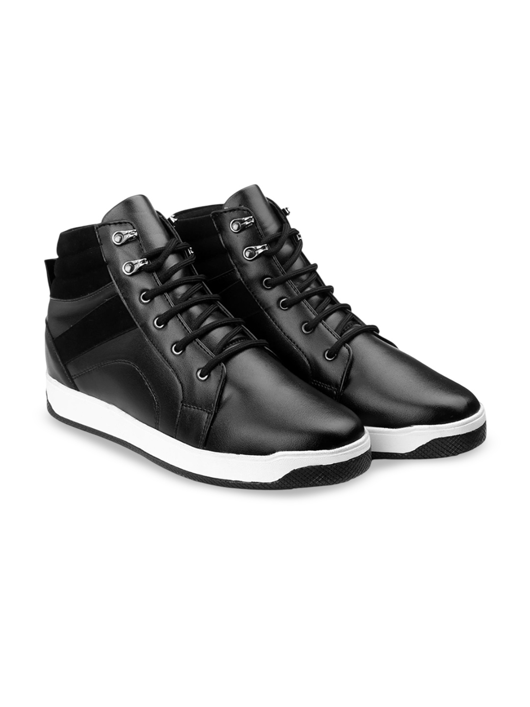 

Bxxy Men 8 Cm Hidden Elevator Height Increasing Casual Sneaker Lace-up Shoes, Black