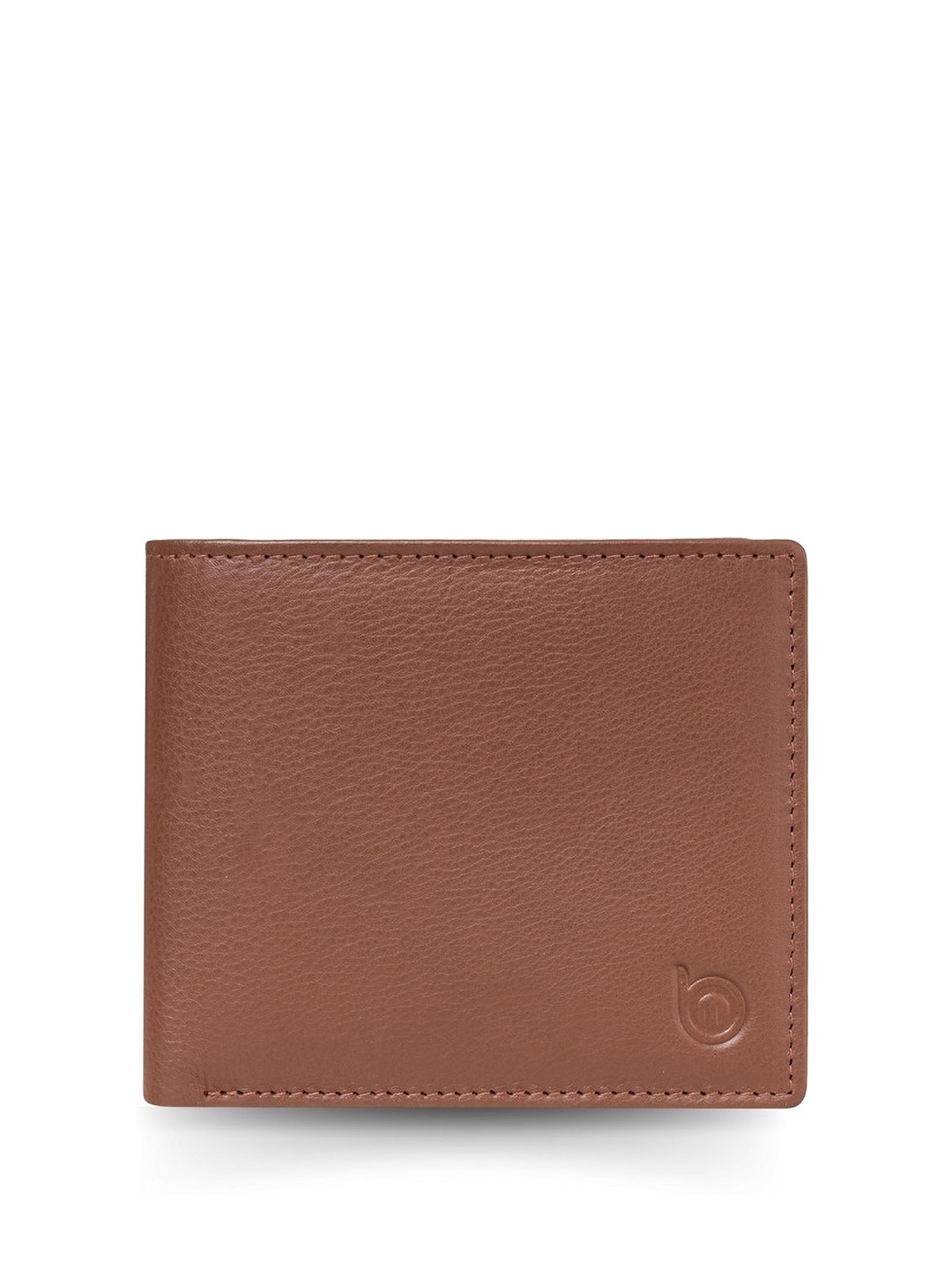 

BAGMAN Men Leather Two Fold Wallet, Tan