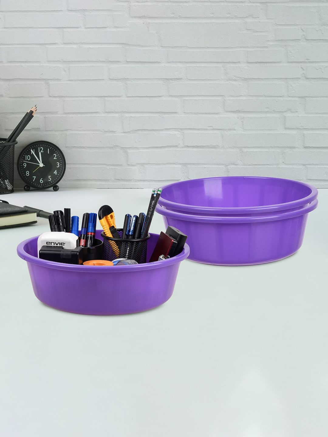 

Kuber Industries Purple 3 Pieces Regular Desk Organisers 6L Each