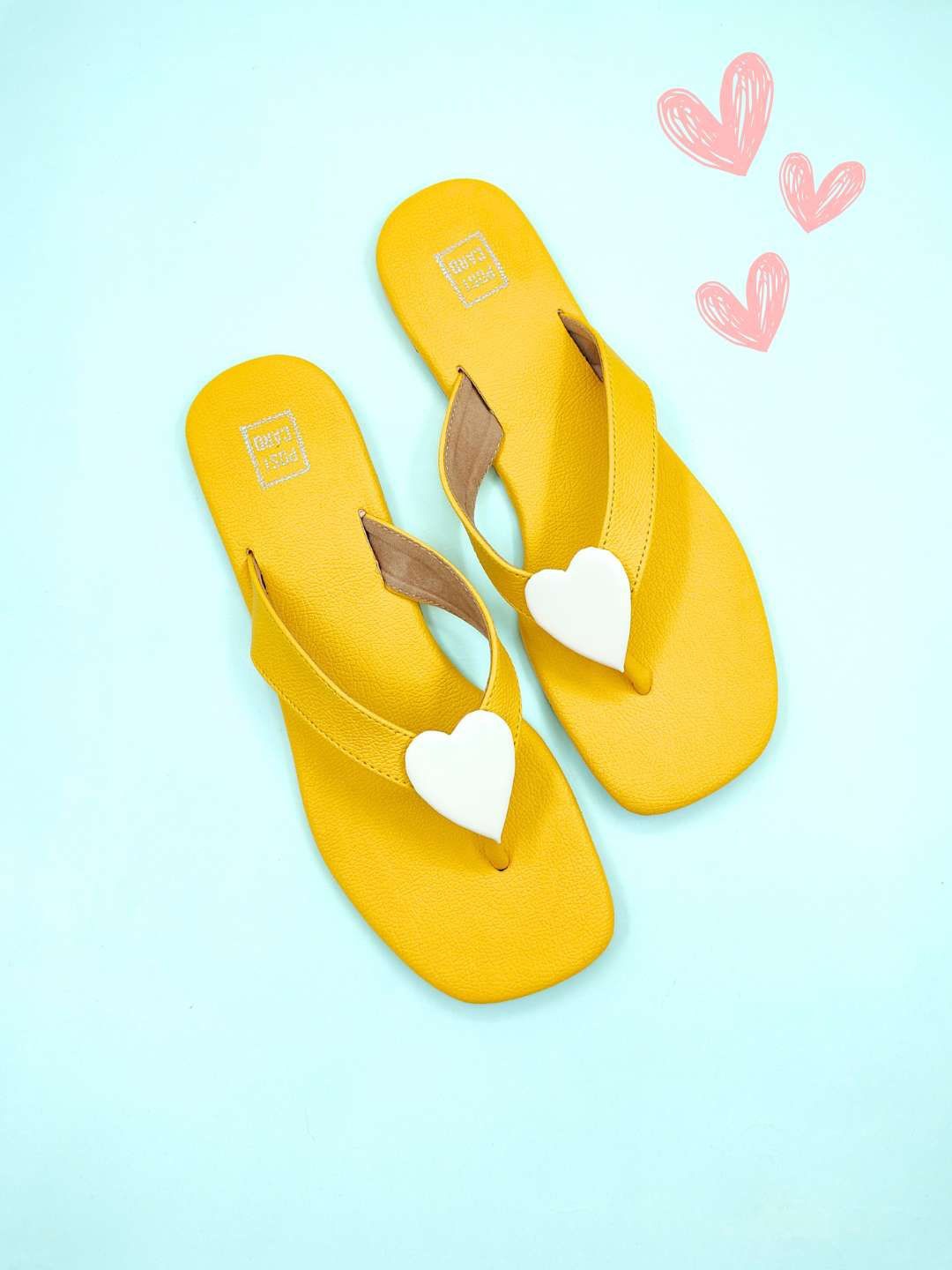 

POSTCARD Women T-Strap Flats, Yellow