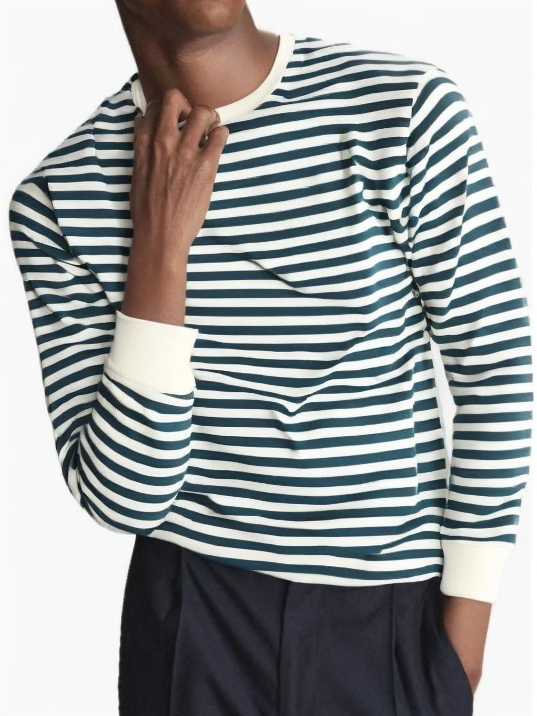 

MACK JONNEY Men Striped Pockets T-shirt, Blue