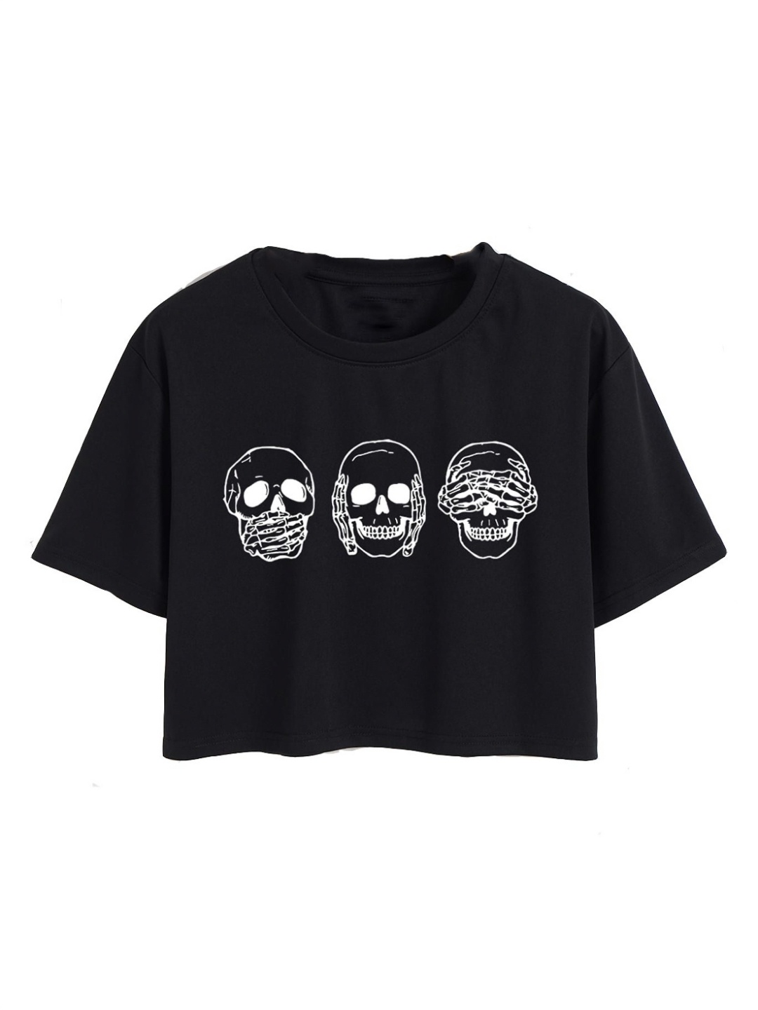 

KATECLO Women Graphic Printed Round Neck Cotton Boxy Fit T-shirt, Black