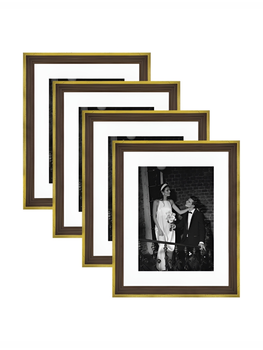 

Art Street Gold-Toned & White 2 to 4 Pieces Wood Wall Photo Frames