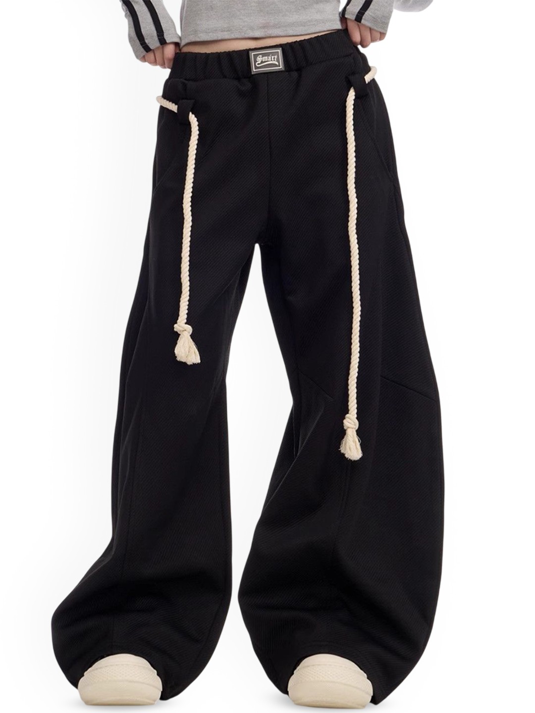 

DressBerry Women Regular Fit Mid-Rise Wide Leg Trouser, Black