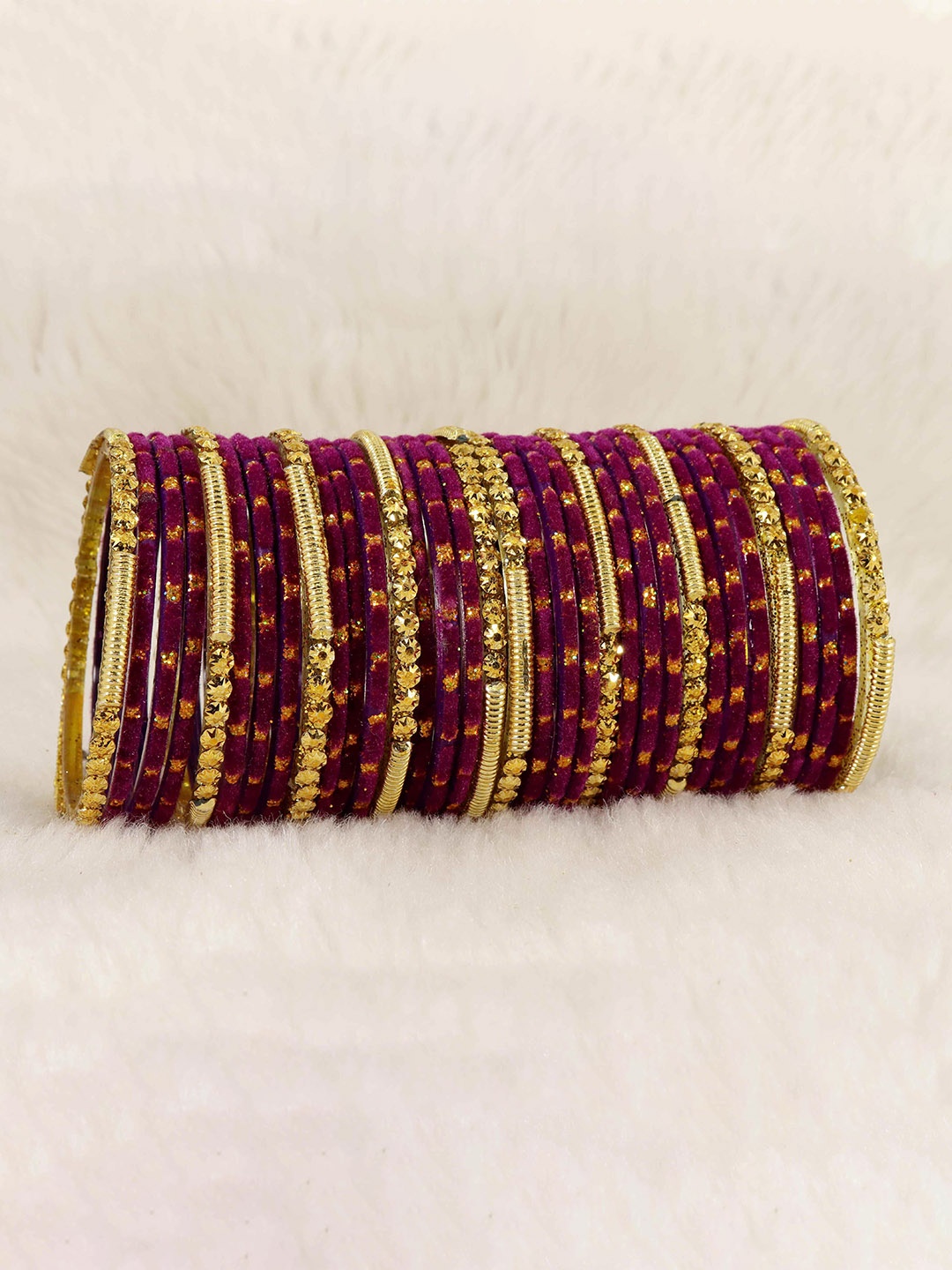 

ZULKA Set Of 34 Beaded Bangles, Purple
