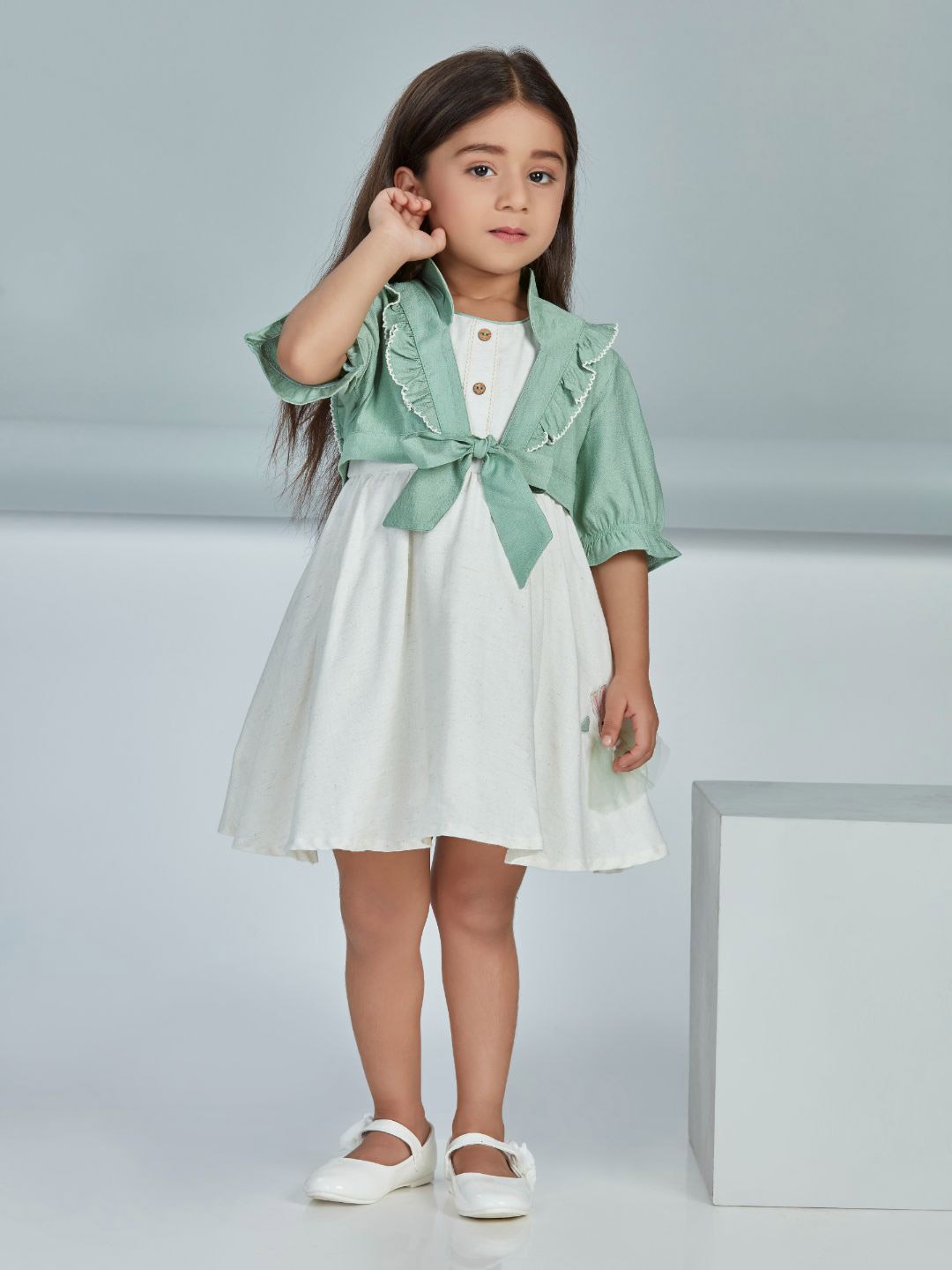 

Peppermint Girls A-Line Dress, Green