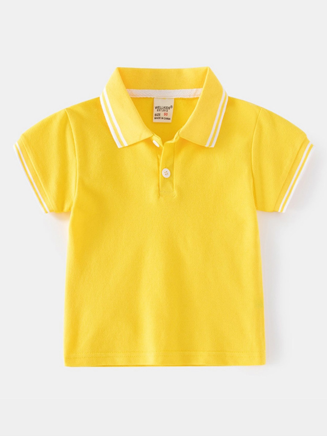 

LULU & SKY Boys Polo Collar Organic Cotton T-shirt, Yellow