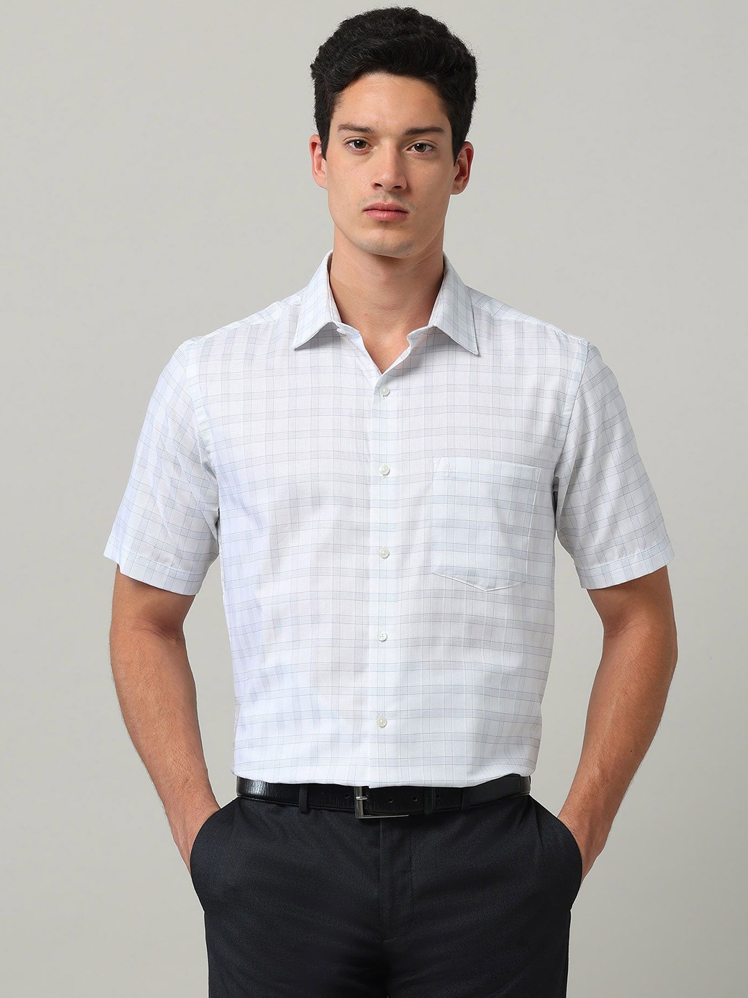 

Arrow Men Classic Opaque Checked Formal Shirt, Grey