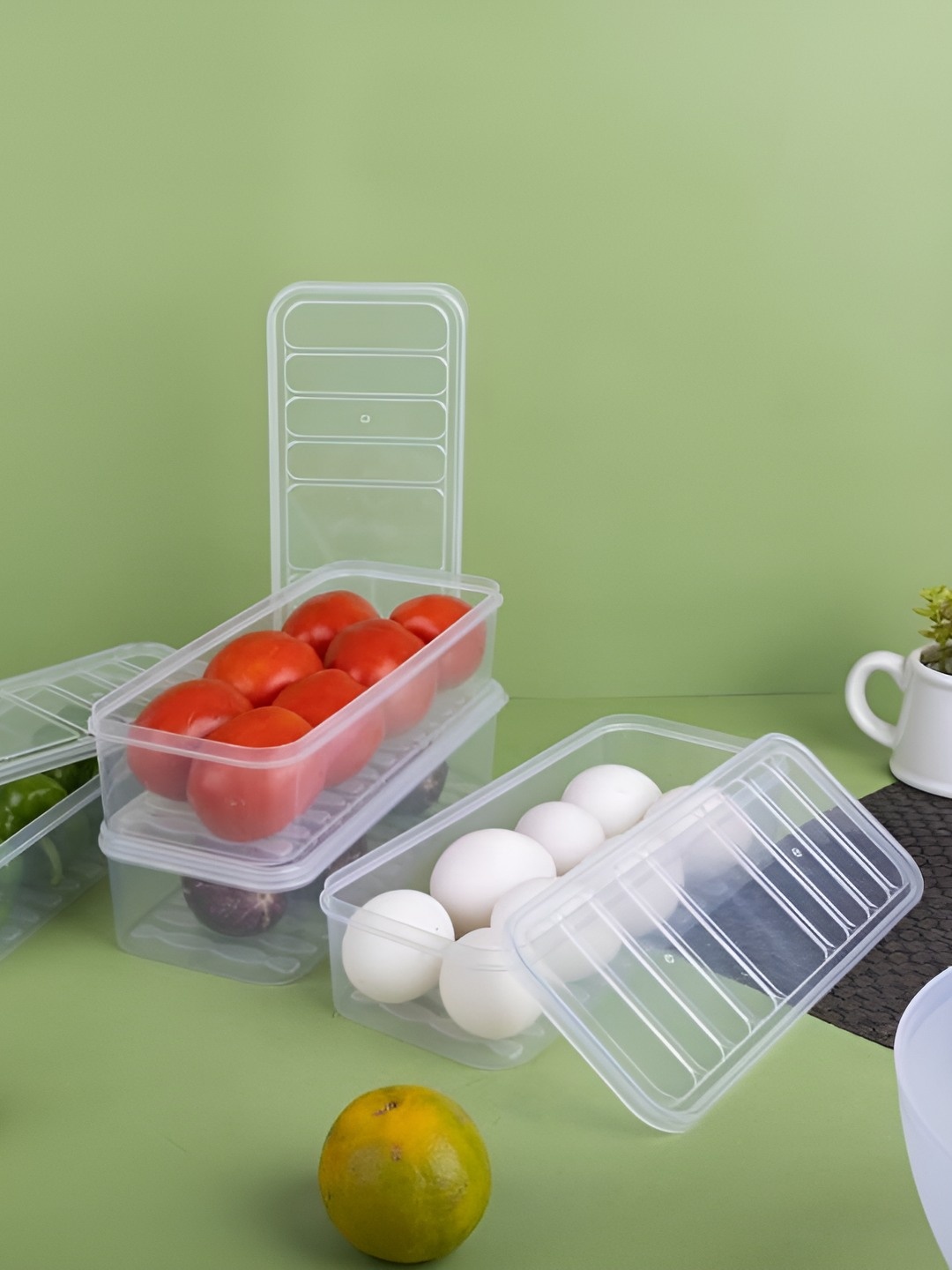 

HASHONE Transparent 4 Pieces Easy to Clean Fridge Containers 1.5 L