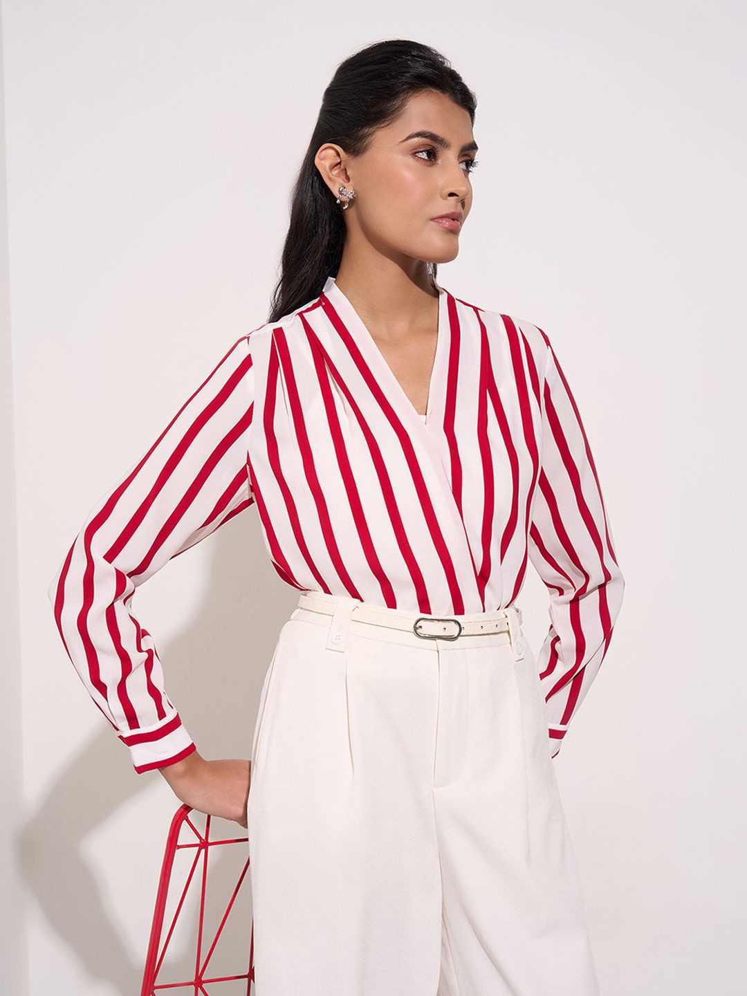 

Annabelle by Pantaloons Print Wrap Top, Red
