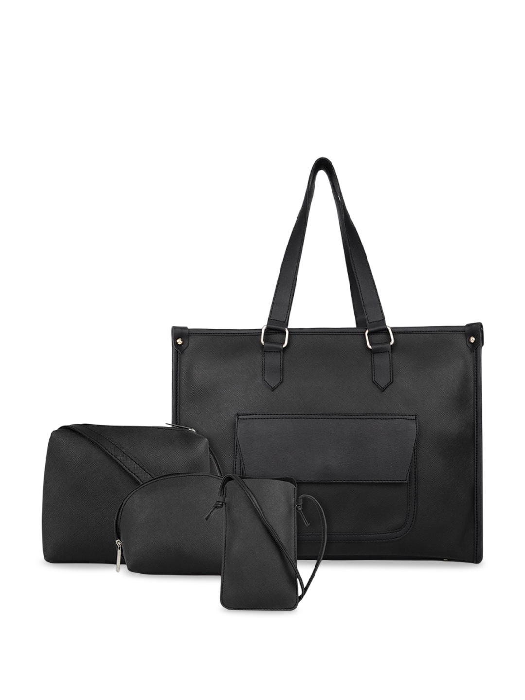 

LEGAL BRIBE Women Solid Structured Tote Bag, Black