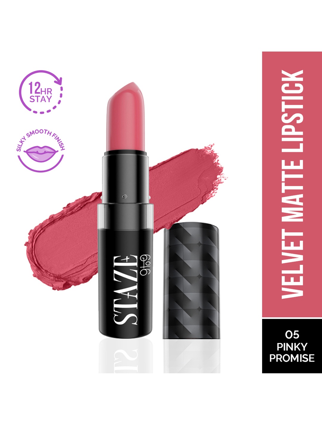 

STAZE 9to9 Velvet Kiss Matte Intense Color Lipstick 3.8 g - Pinky Promise 05, Pink