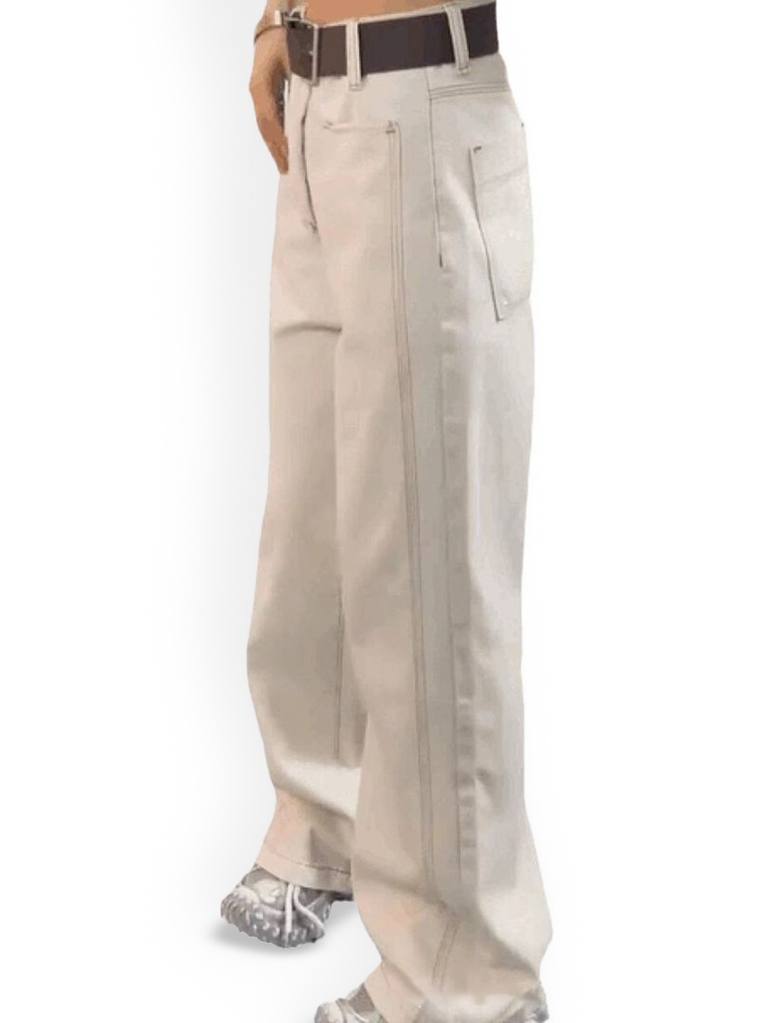 

StyleCast Women Cotton Mid-Rise Wide Leg Jeans, Cream