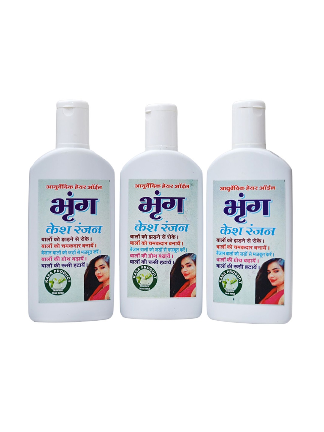 

KASA PRODUCT Set Of 3 Bhringkesh Ranjan Hair Oil - 100 ml Each, White