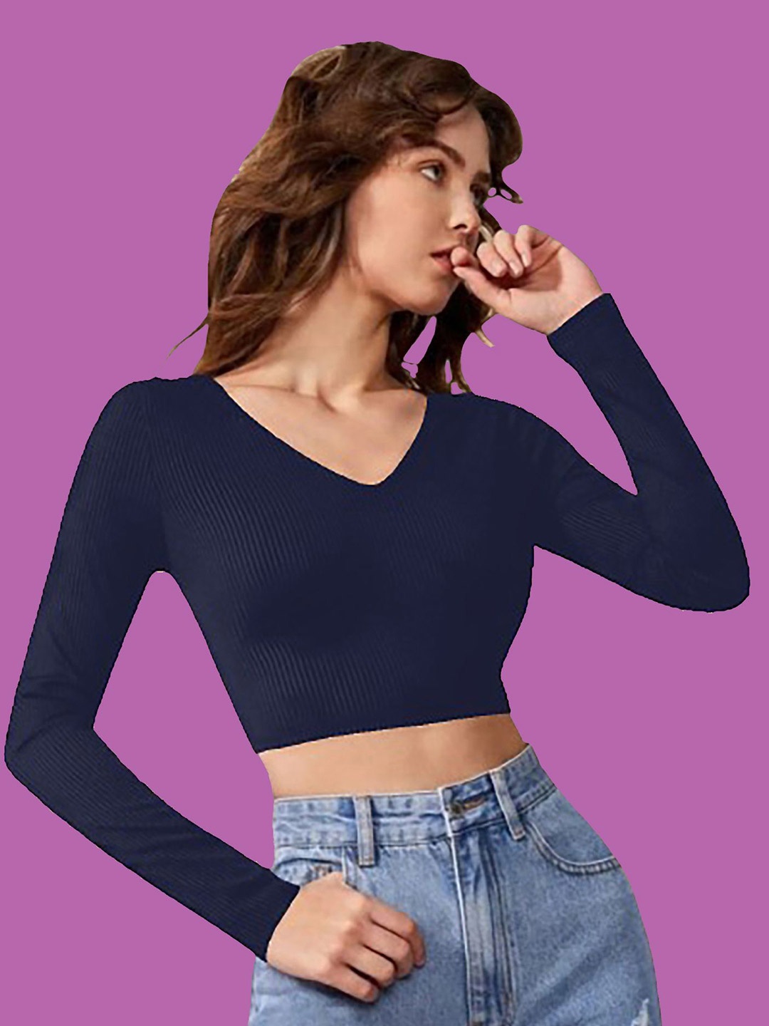 

Dream Beauty Fashion Crop Top, Navy blue