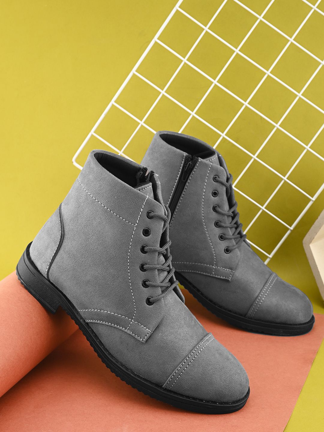 

Killer Men Round Toe Regular Boots, Grey