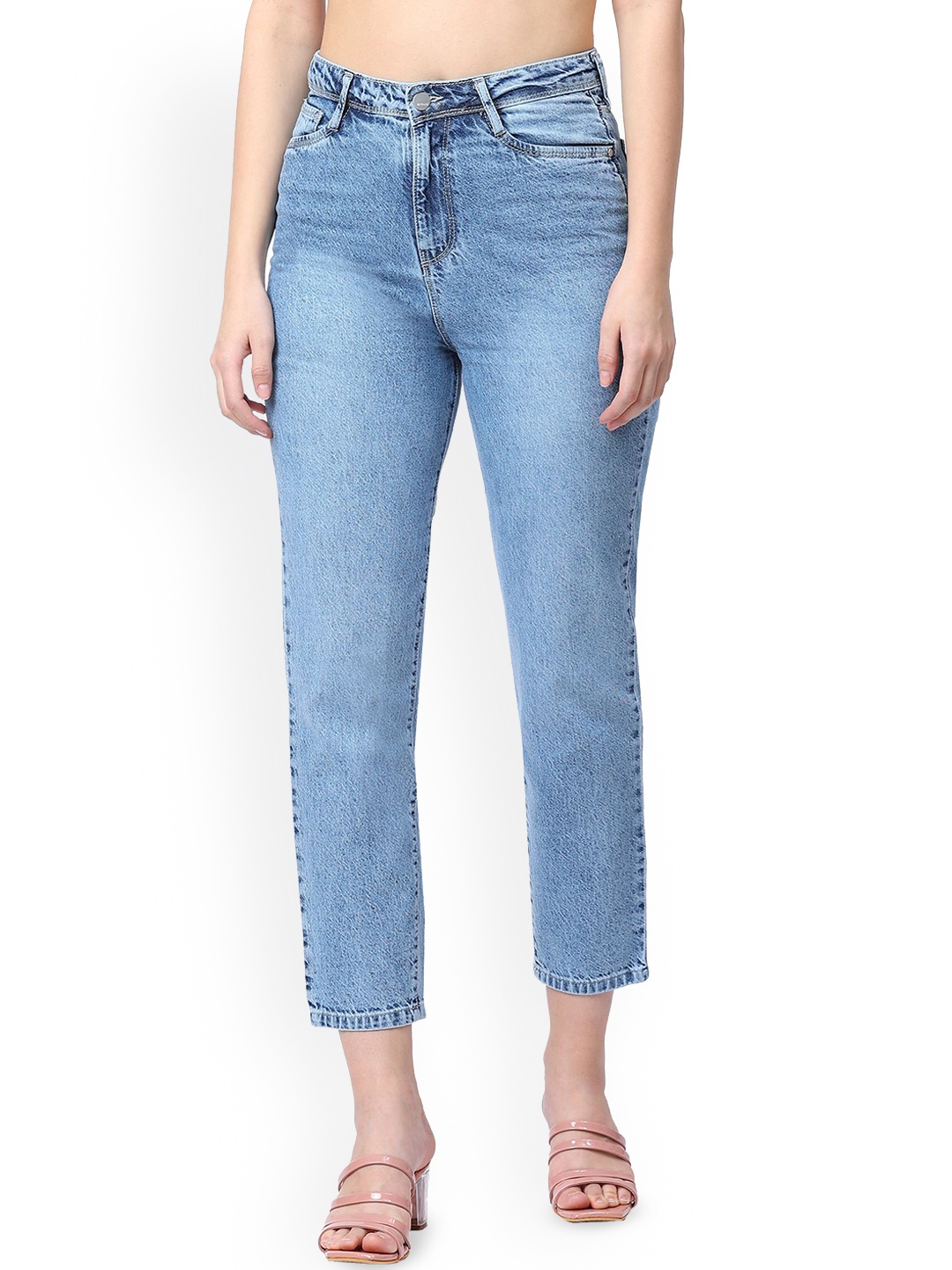 

Kraus Jeans Women Cotton High-Rise Light Fade Jeans, Blue